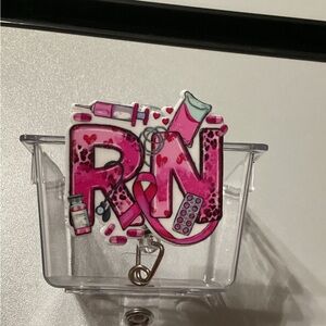 Pink RN Badge Reel
